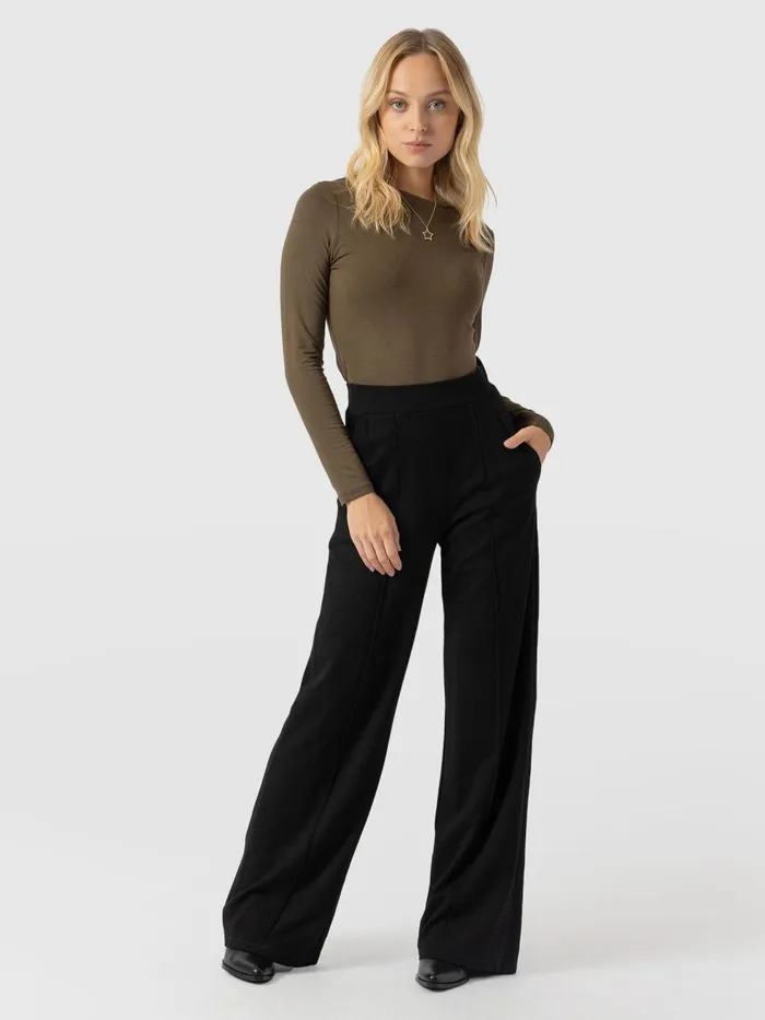 Saint And Sofia Pants Women Keller Wide Leg Pant 8211 Black Black