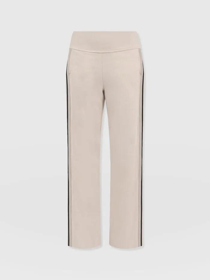 Saint And Sofia Pants Women Runway Pant 8211 Light Beige 8211 Gold Lurex Stripe Gold Lurex Stripe