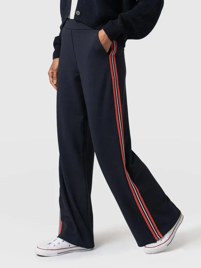 Saint And Sofia Pants Women Victory Straight Leg Pant 8211 NavyRed Stripe Navyred Stripe