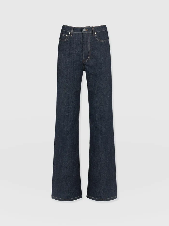 Saint And Sofia Pants Women Wide Leg Jeans 8211 Indigo Blue Indigo Blue