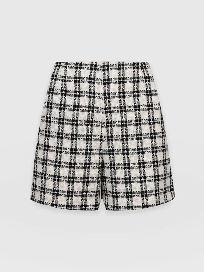 Saint And Sofia Shorts Women Carnaby Short 8211 Black and Cream Check Black and Cream Check