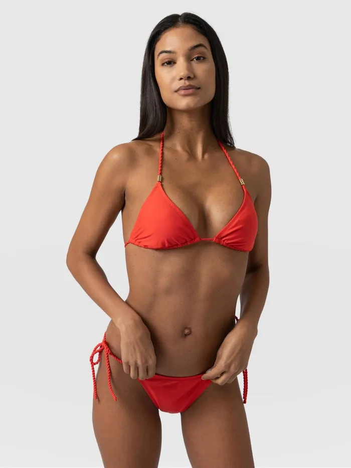 Saint And Sofia Swimwear Women Alba Tie Side Bikini Bottom 8211 Red Red