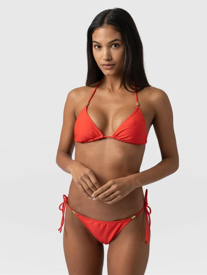 Saint And Sofia Swimwear Women Alba Tie Side Bikini Bottom 8211 Red Red