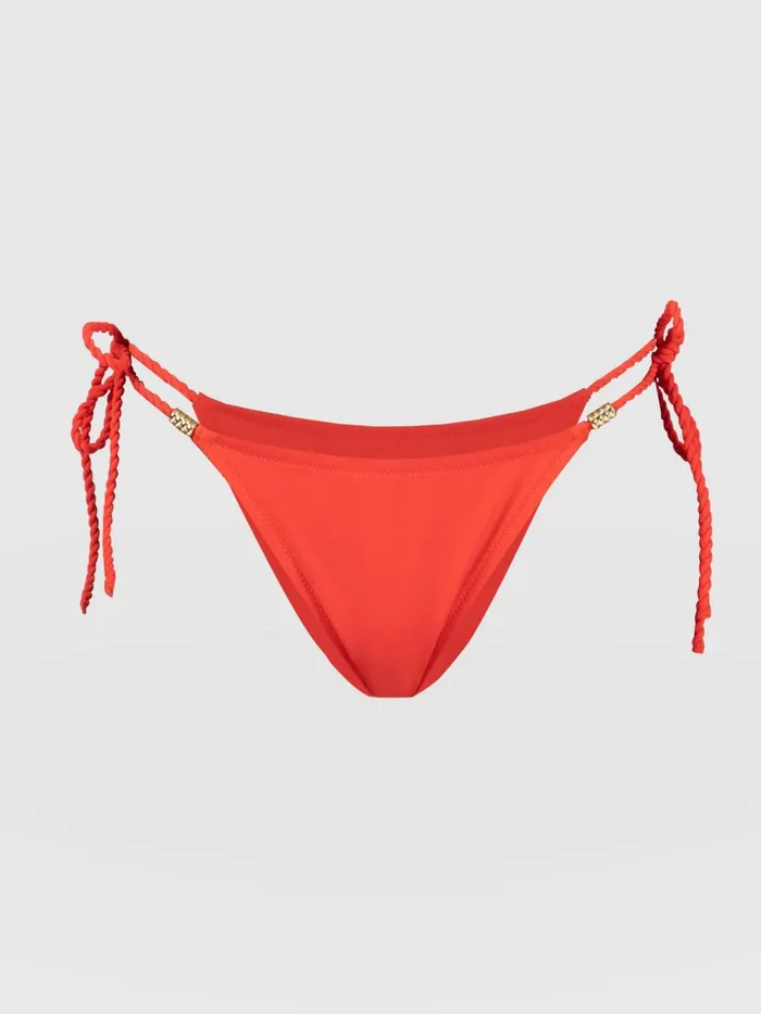 Saint And Sofia Swimwear Women Alba Tie Side Bikini Bottom 8211 Red Red