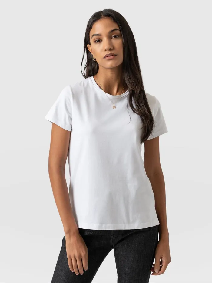 Saint And Sofia TShirts and Tanks Women Easy Cotton Tee 8211 White White