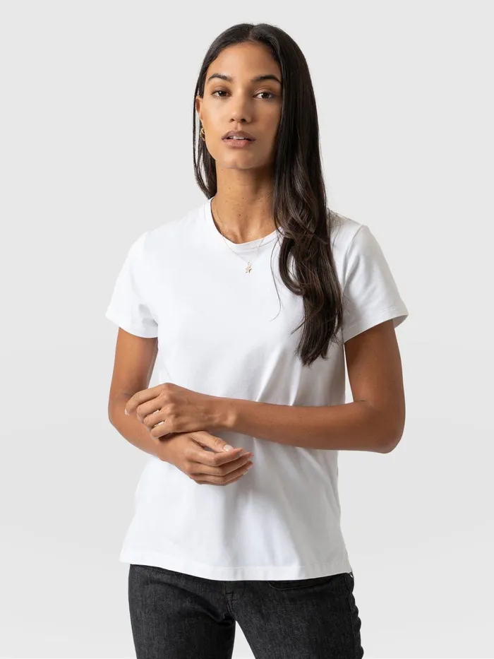 Saint And Sofia TShirts and Tanks Women Easy Cotton Tee 8211 White White