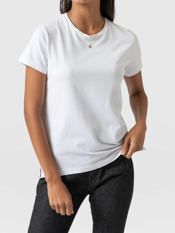 Saint And Sofia TShirts and Tanks Women Easy Cotton Tee 8211 White White