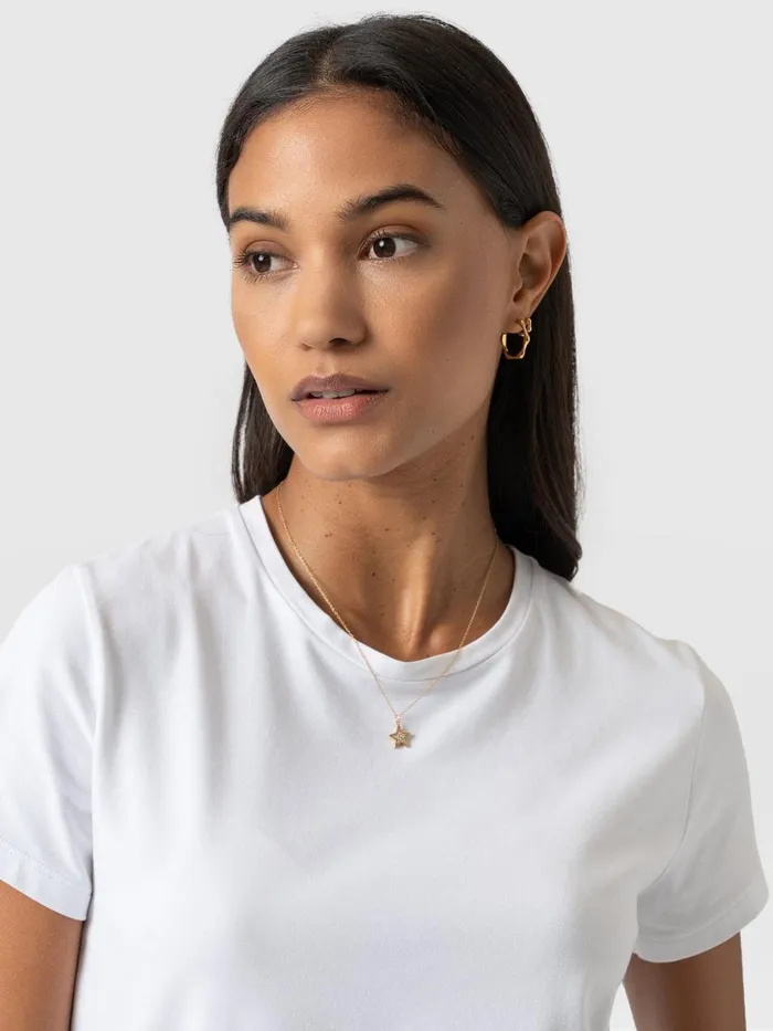 Saint And Sofia TShirts and Tanks Women Easy Cotton Tee 8211 White White