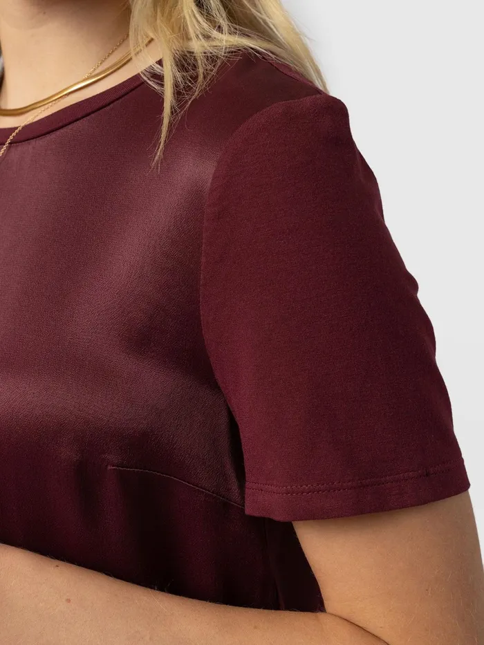 Saint And Sofia TShirts and Tanks Women Rayner Contrast Tee 8211 Maroon Maroon