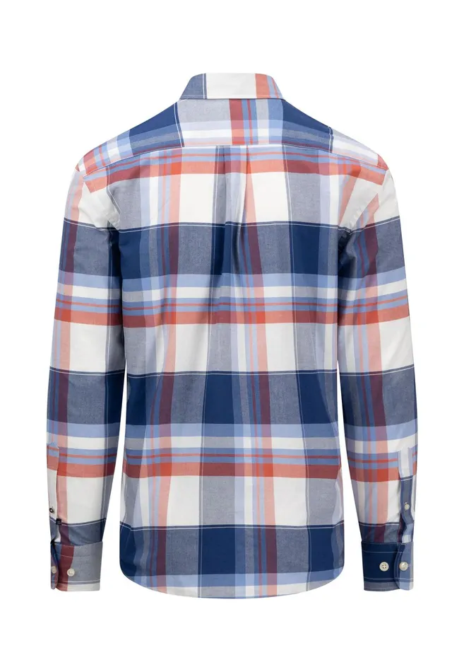 Sale Men FYNCHHATTON Casual Long sleeved Shirt With Large Checks Orient Rednavy Sale Men FYNCHHATTON Casual Long sleeved Shirt With Large Checks Orient Rednavy