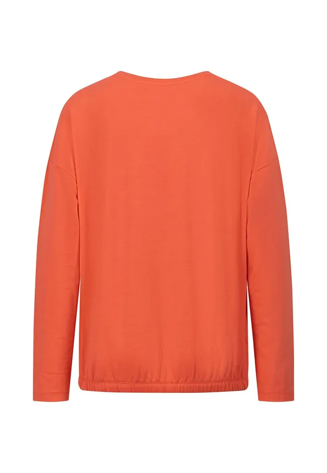 Sale Women FYNCHHATTON Sweatshirt With A Gathered Hem Sky Bluetaupecoralmilk