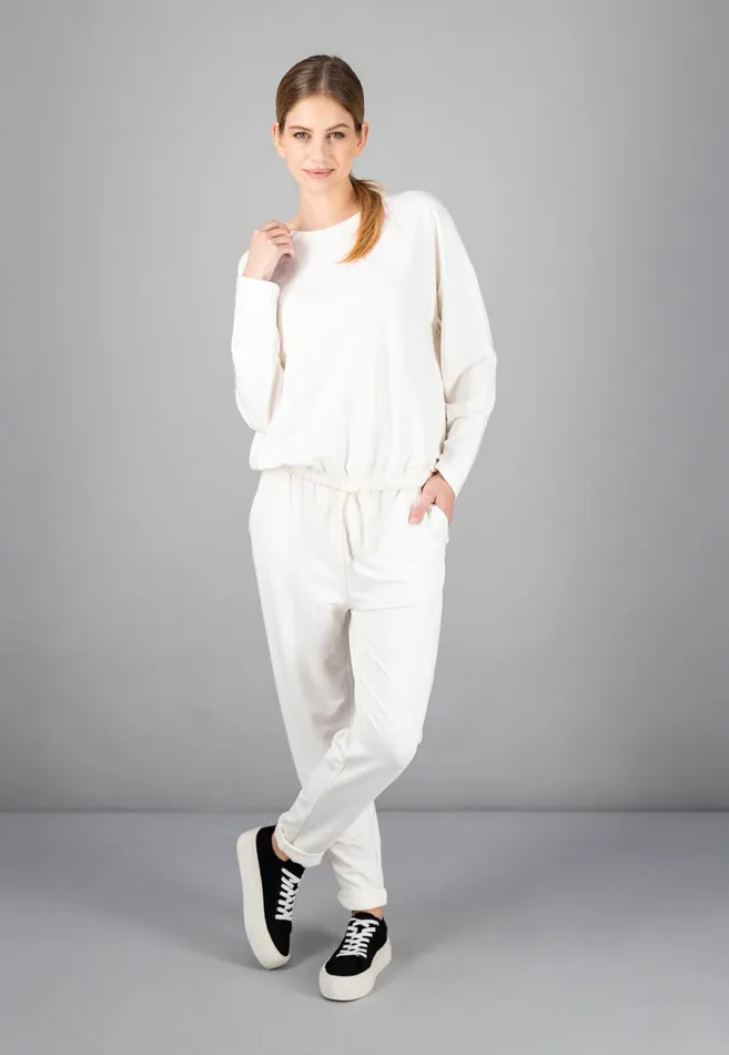 Sale Women FYNCHHATTON Sweatshirt With A Gathered Hem Sky Bluetaupecoralmilk