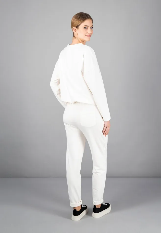 Sale Women FYNCHHATTON Sweatshirt With A Gathered Hem Sky Bluetaupecoralmilk