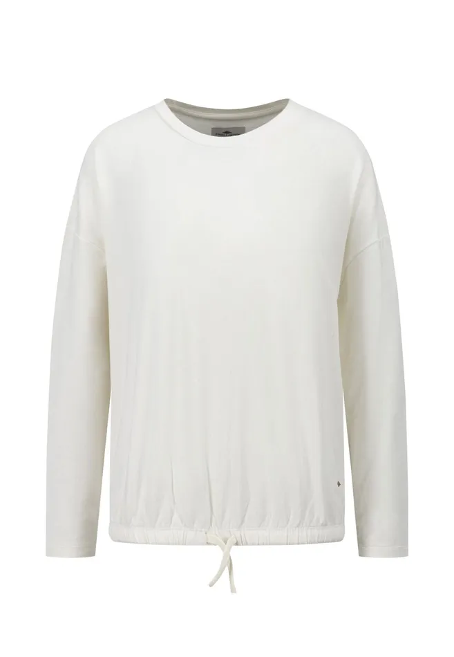 Sale Women FYNCHHATTON Sweatshirt With A Gathered Hem Sky Bluetaupecoralmilk