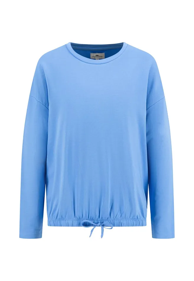 Sale Women FYNCHHATTON Sweatshirt With A Gathered Hem Sky Bluetaupecoralmilk