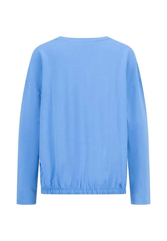 Sale Women FYNCHHATTON Sweatshirt With A Gathered Hem Sky Bluetaupecoralmilk