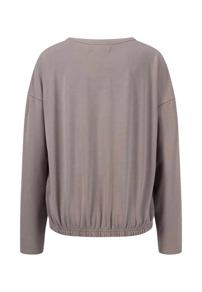 Sale Women FYNCHHATTON Sweatshirt With A Gathered Hem Sky Bluetaupecoralmilk