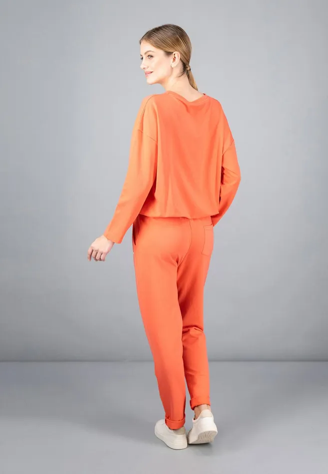 Sale Women FYNCHHATTON Sweatshirt With A Gathered Hem Sky Bluetaupecoralmilk
