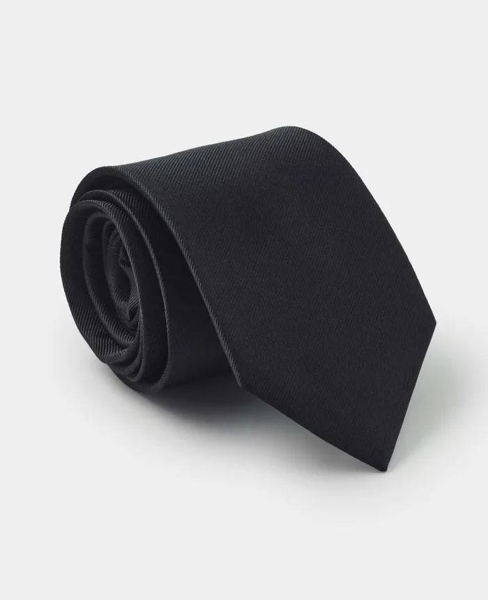 Savile Row Company Black Fine Twill Silk Tie Black Men Silk Ties