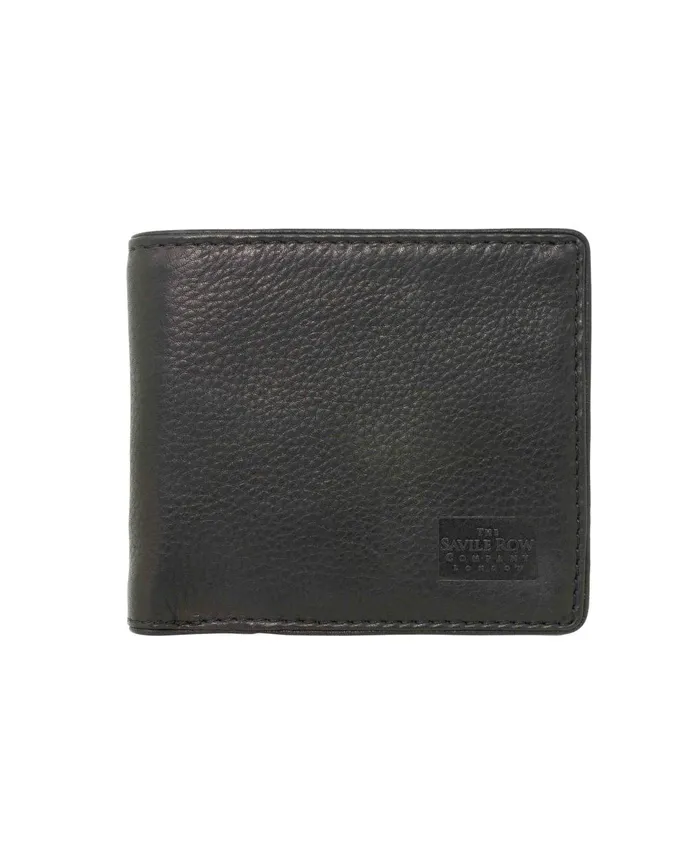 Savile Row Company Black Leather Classic Billfold Wallet With Coin Pouch Black Men Leather Goods