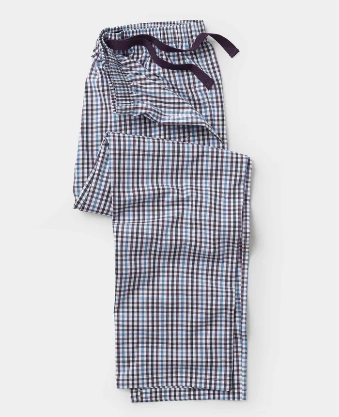 Savile Row Company Blue Multi Check Cotton Lounge Pants Blue Multi Check Men Lounge Pants Savile Row Company Blue Multi Check Cotton Lounge Pants Blue Multi Check Men Lounge Pants