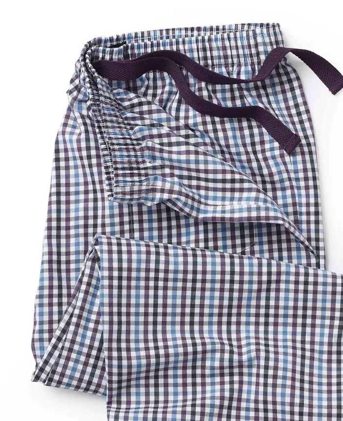 Savile Row Company Blue Multi Check Cotton Lounge Pants Blue Multi Check Men Lounge Pants Savile Row Company Blue Multi Check Cotton Lounge Pants Blue Multi Check Men Lounge Pants