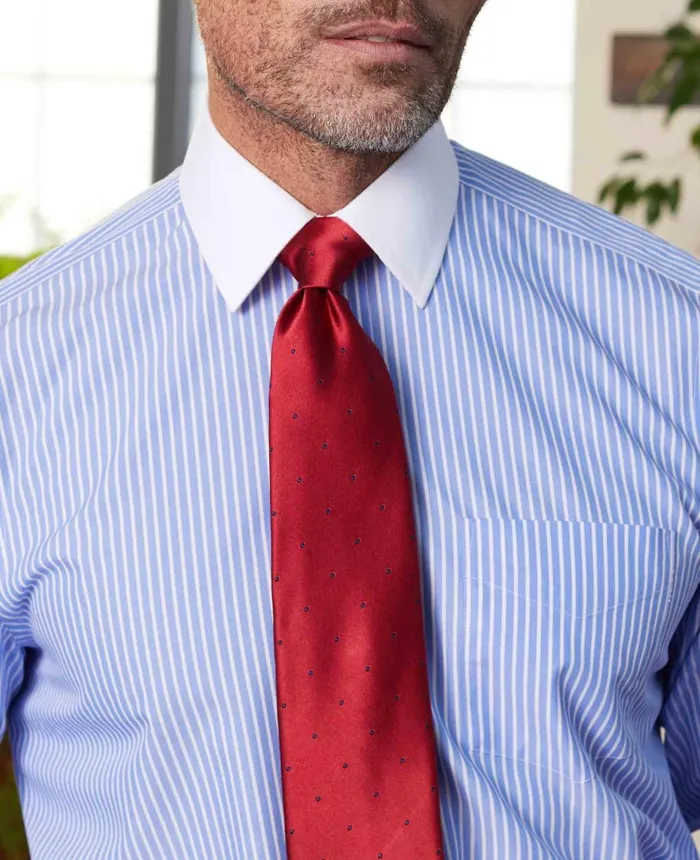 Savile Row Company Blue White Stripe Classic Fit NonIron Formal Shirt With White Collar and Cuffs 8211 Double Cuff Men NonIron Shirts Savile Row Company Blue White Stripe Classic Fit NonIron Formal Shirt With White Collar and Cuffs 8211 Double Cuff Men NonIron Shirts
