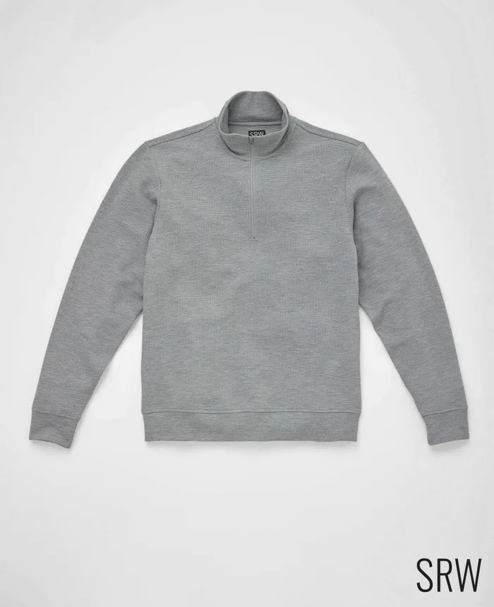 Savile Row Company Marl Grey Sweat Wicking HalfZip Waffle Sweatshirt Grey Men Casual Tops Savile Row Company Marl Grey Sweat Wicking HalfZip Waffle Sweatshirt Grey Men Casual Tops