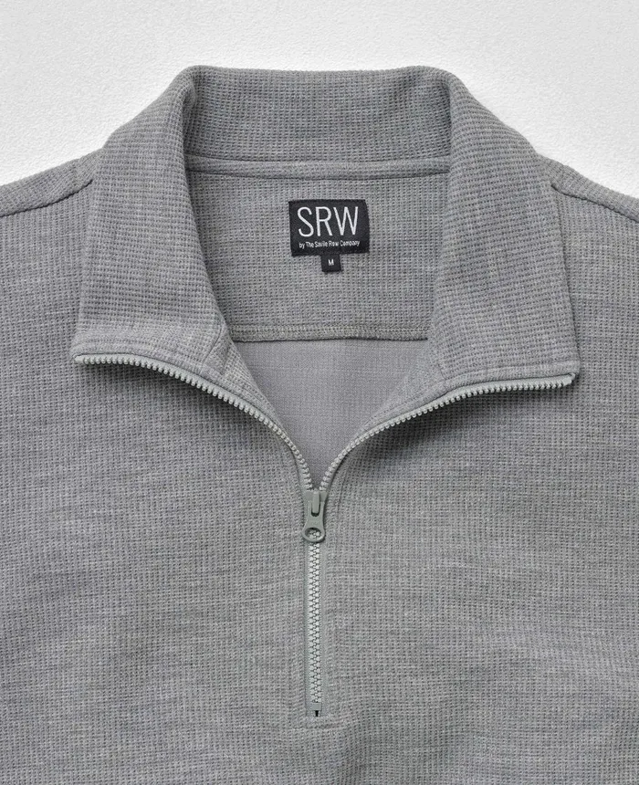 Savile Row Company Marl Grey Sweat Wicking HalfZip Waffle Sweatshirt Grey Men Casual Tops Savile Row Company Marl Grey Sweat Wicking HalfZip Waffle Sweatshirt Grey Men Casual Tops