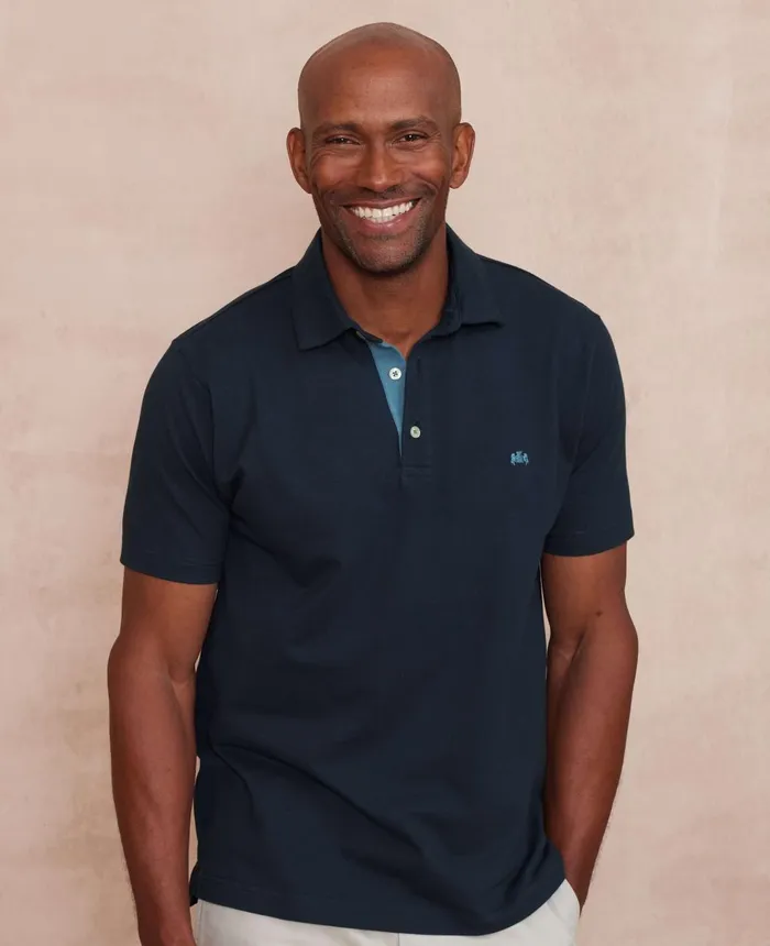 Savile Row Company Navy Classic Fit Short Sleeve Polo Shirt Navy Men Casual Tops Savile Row Company Navy Classic Fit Short Sleeve Polo Shirt Navy Men Casual Tops