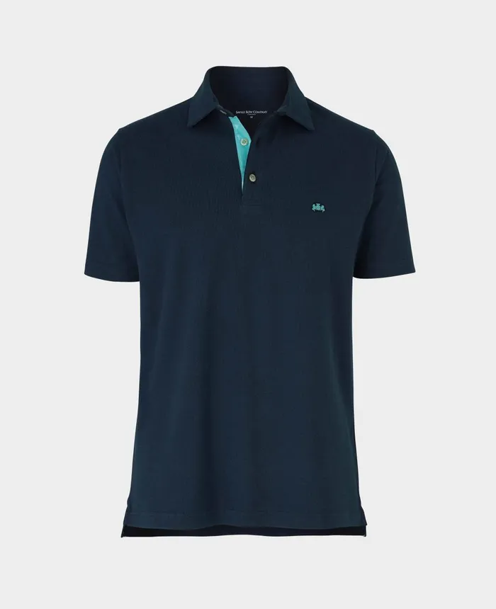 Savile Row Company Navy Classic Fit Short Sleeve Polo Shirt Navy Men Casual Tops Savile Row Company Navy Classic Fit Short Sleeve Polo Shirt Navy Men Casual Tops