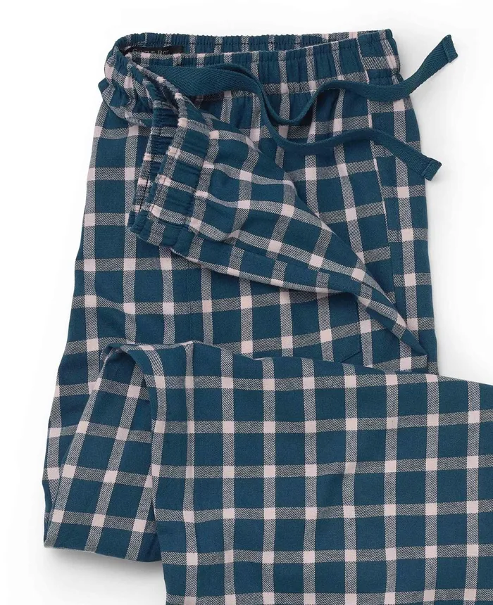 Savile Row Company Navy Pink Check Brushed Cotton Lounge Pants Navy Pink Check Men Lounge Pants