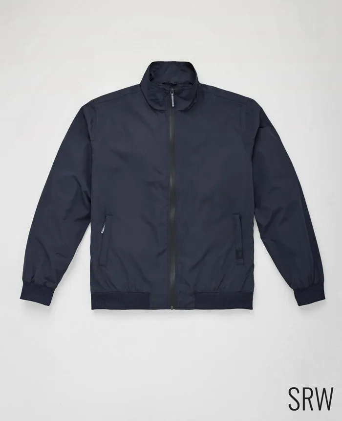 Savile Row Company Navy Showerproof Harrington Jacket Men Outerwear