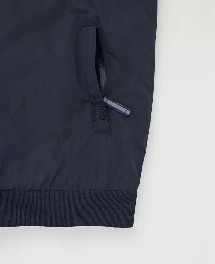 Savile Row Company Navy Showerproof Harrington Jacket Men Outerwear