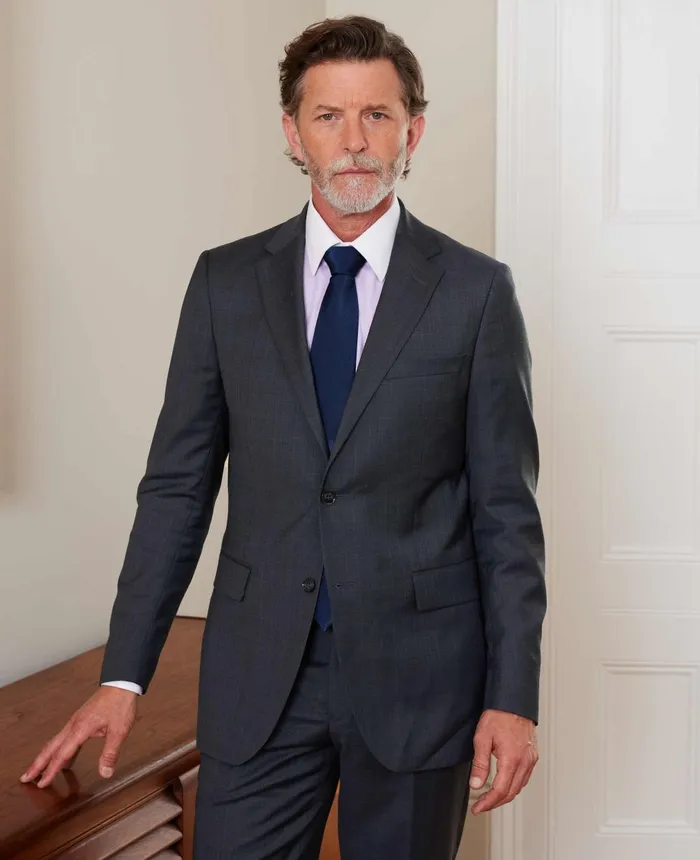 Savile Row Company Navy WoolBlend Prince Of Wales Check Suit Men Tailored Suits Savile Row Company Navy WoolBlend Prince Of Wales Check Suit Men Tailored Suits