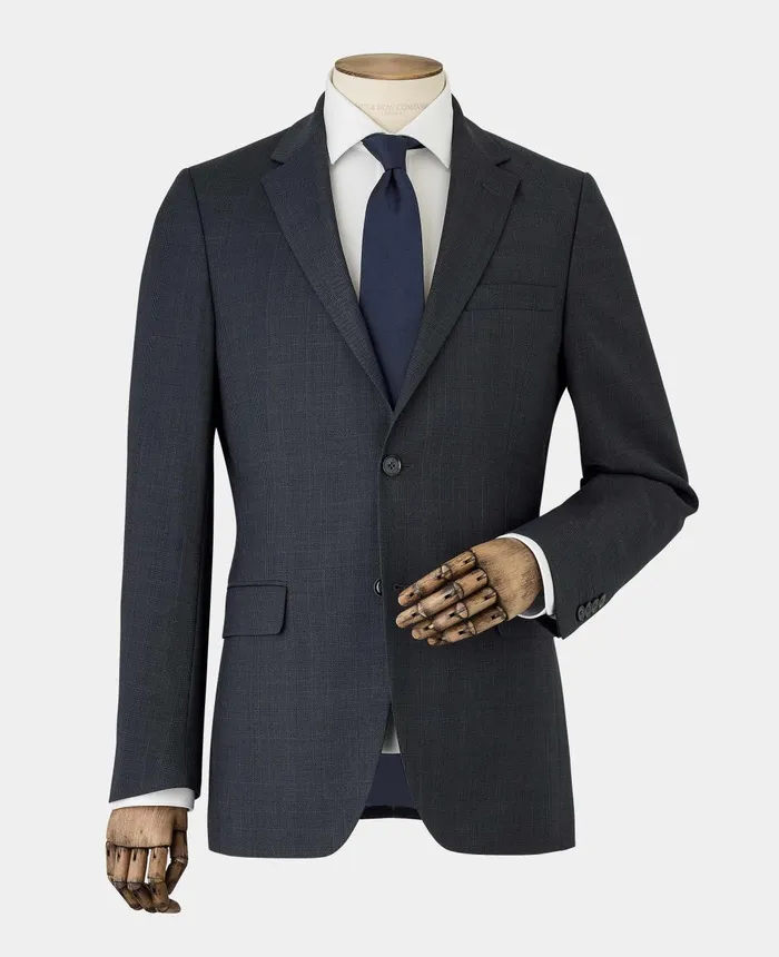 Savile Row Company Navy WoolBlend Prince Of Wales Check Suit Men Tailored Suits Savile Row Company Navy WoolBlend Prince Of Wales Check Suit Men Tailored Suits