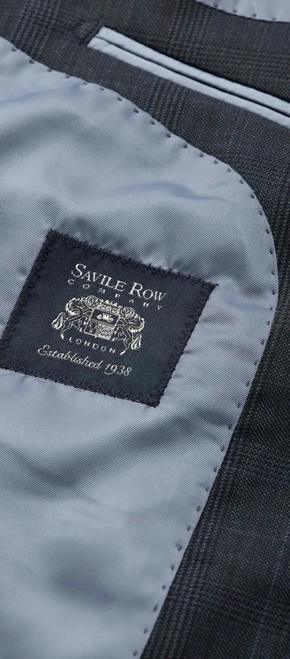 Savile Row Company Navy WoolBlend Prince Of Wales Check Suit Men Tailored Suits Savile Row Company Navy WoolBlend Prince Of Wales Check Suit Men Tailored Suits