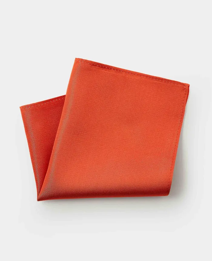 Savile Row Company Orange Twill Silk Pocket Square Orange Men Pocket Squares