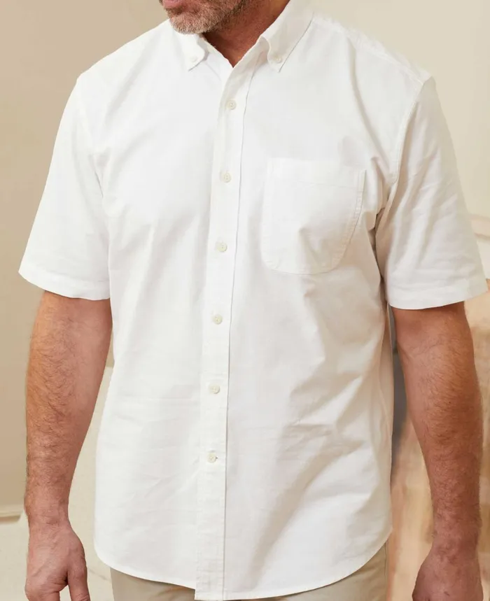 Savile Row Company White Classic Fit Short Sleeve Oxford Shirt White Men Casual Shirts Savile Row Company White Classic Fit Short Sleeve Oxford Shirt White Men Casual Shirts