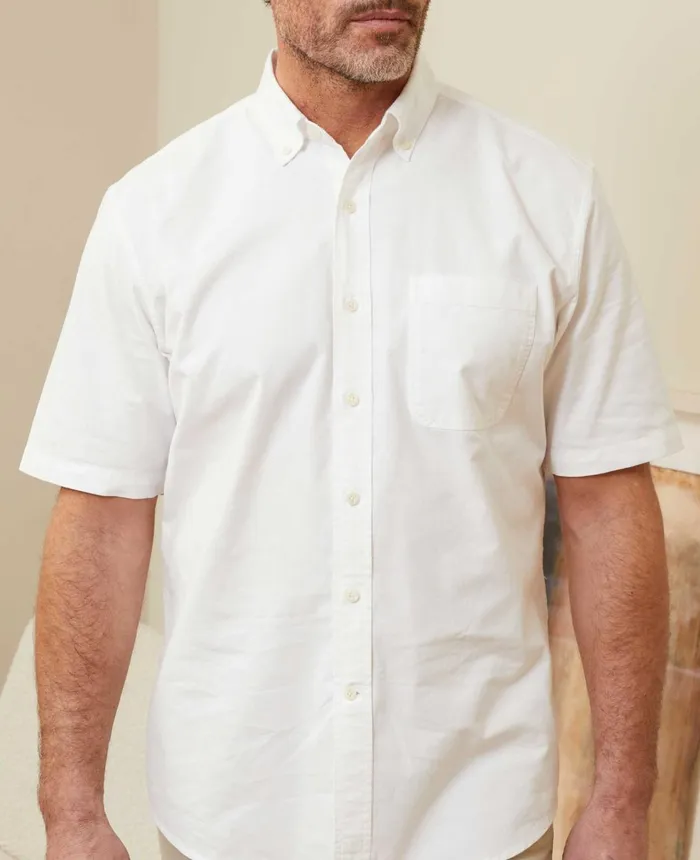 Savile Row Company White Classic Fit Short Sleeve Oxford Shirt White Men Casual Shirts Savile Row Company White Classic Fit Short Sleeve Oxford Shirt White Men Casual Shirts