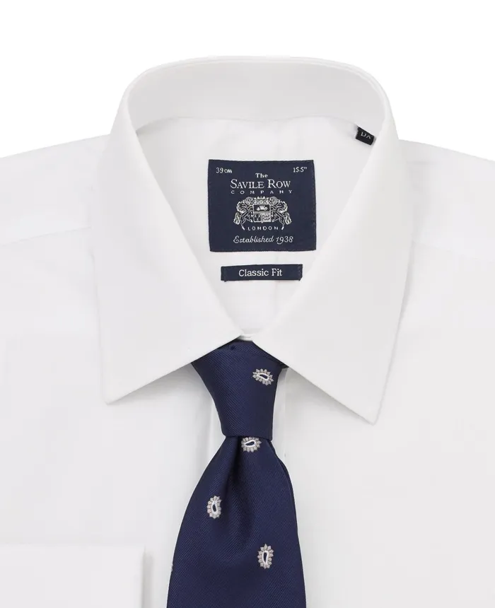 Savile Row Company White Poplin Classic Fit Formal Shirt 8211 Single Or Double Cuff Men Formal Shirts Savile Row Company White Poplin Classic Fit Formal Shirt 8211 Single Or Double Cuff Men Formal Shirts