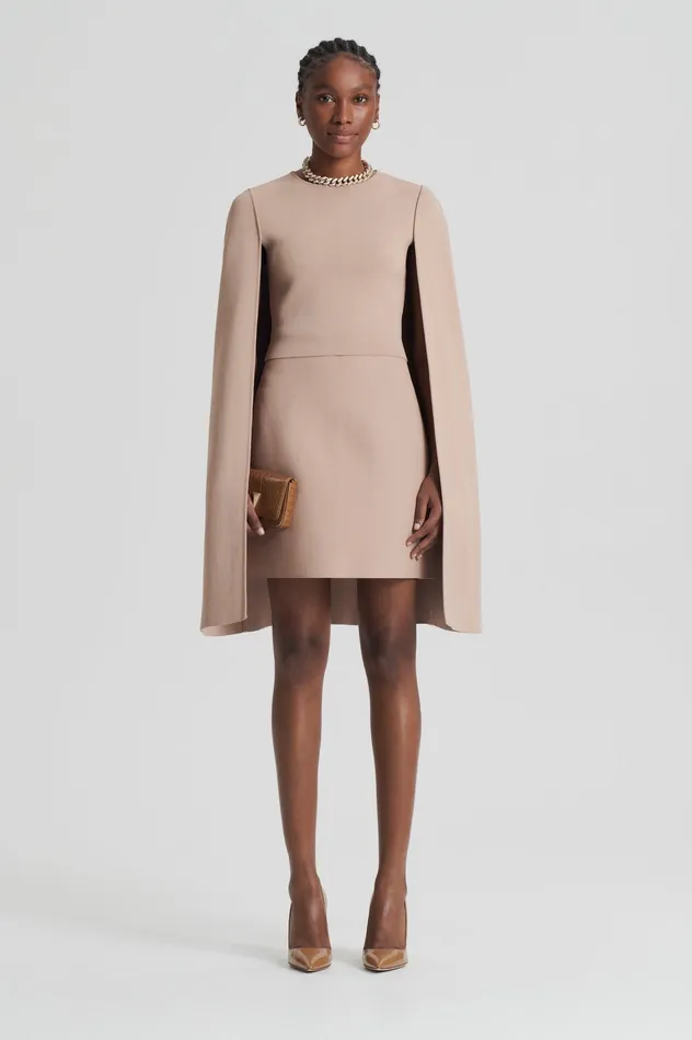 Scanlan Theodore CREPE KNIT CAPE TOP OAT Women Capes