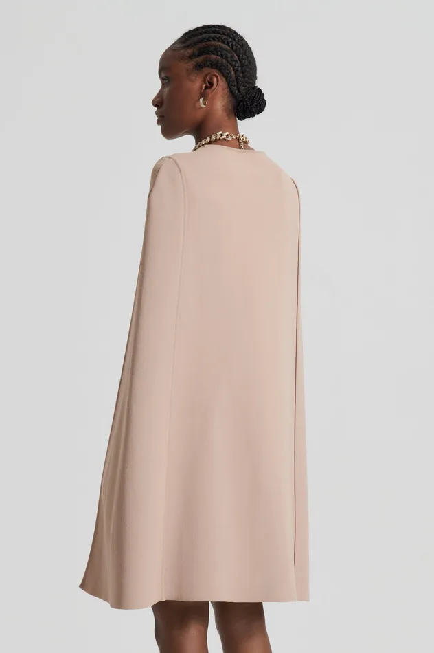 Scanlan Theodore CREPE KNIT CAPE TOP OAT Women Capes Scanlan Theodore CREPE KNIT CAPE TOP OAT Women Capes