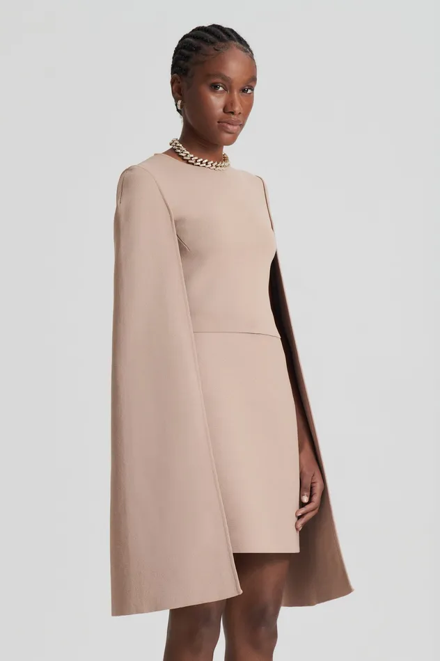 Scanlan Theodore CREPE KNIT CAPE TOP OAT Women Capes Scanlan Theodore CREPE KNIT CAPE TOP OAT Women Capes