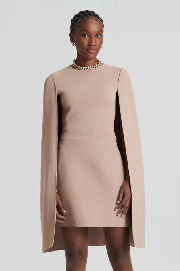 Scanlan Theodore CREPE KNIT CAPE TOP OAT Women Capes Scanlan Theodore CREPE KNIT CAPE TOP OAT Women Capes
