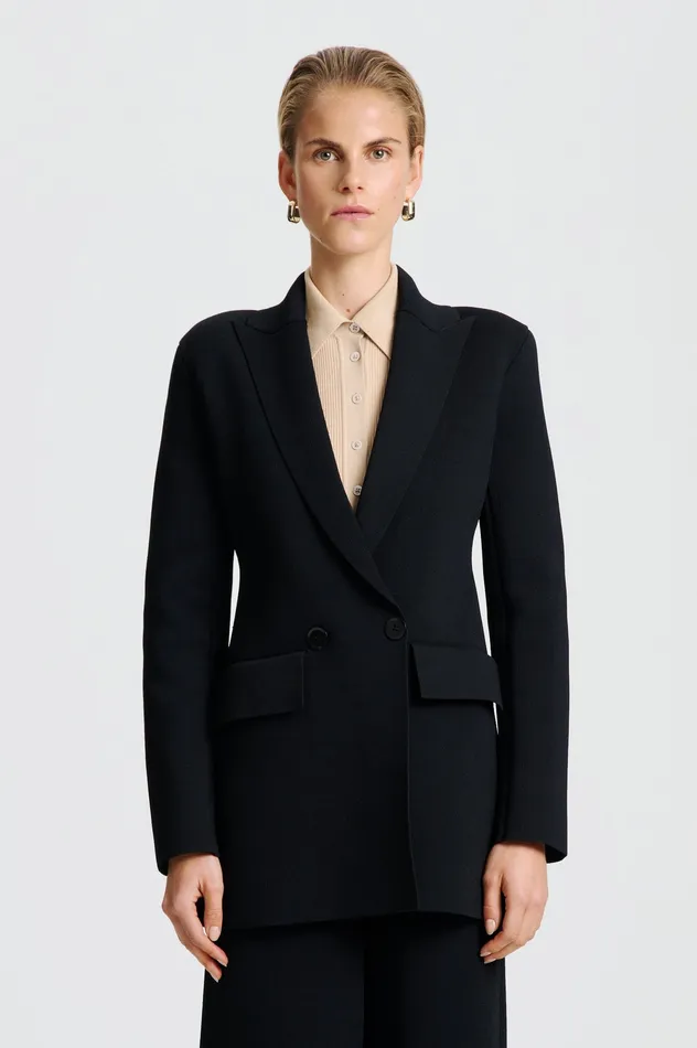 Scanlan Theodore CREPE KNIT TAILORED BLAZER BLACK Women Jackets Scanlan Theodore CREPE KNIT TAILORED BLAZER BLACK Women Jackets