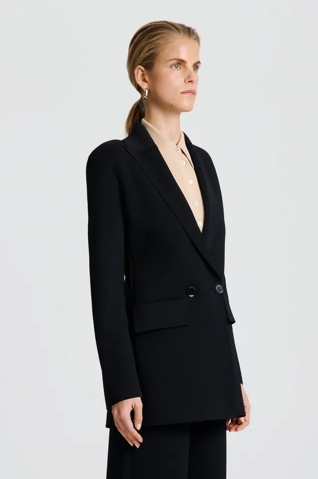 Scanlan Theodore CREPE KNIT TAILORED BLAZER BLACK Women Jackets Scanlan Theodore CREPE KNIT TAILORED BLAZER BLACK Women Jackets