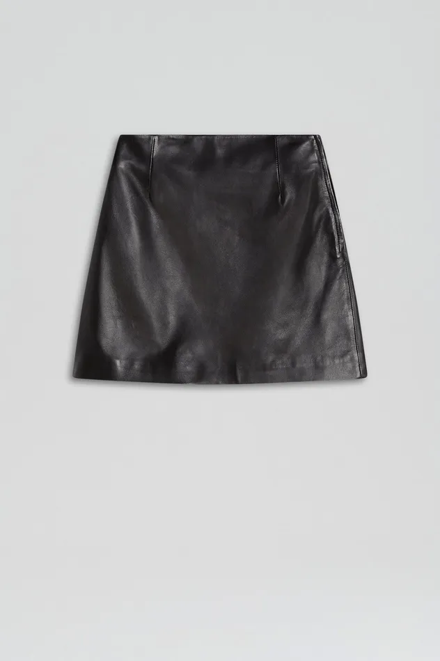Scanlan Theodore LEATHER SHORT SKIRT BLACK Women Skirts