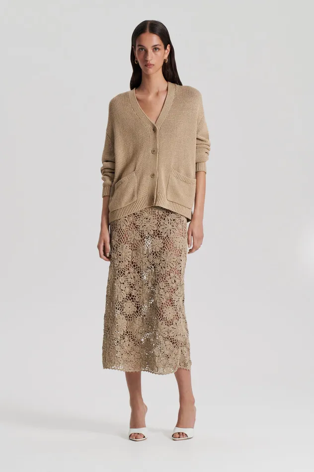 Scanlan Theodore SILK COTTON V PEBBLE Women Knitwear