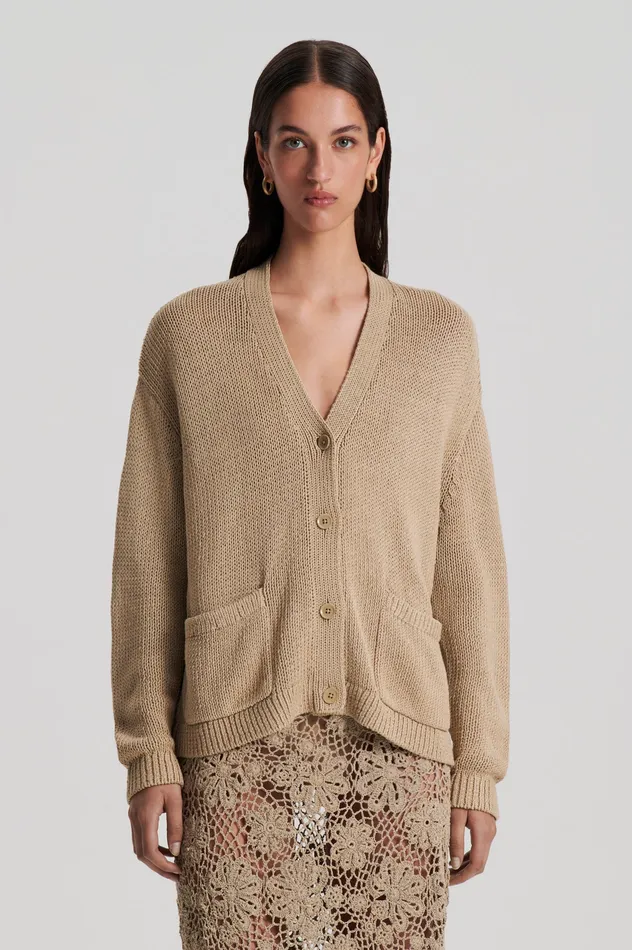 Scanlan Theodore SILK COTTON V PEBBLE Women Knitwear Scanlan Theodore SILK COTTON V PEBBLE Women Knitwear